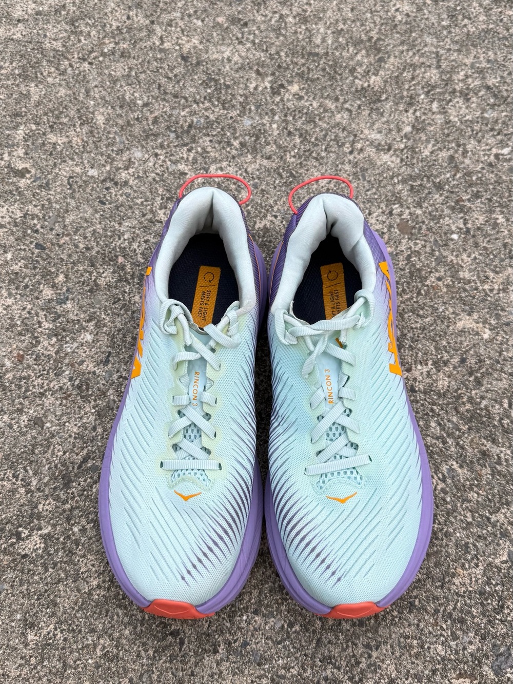 HOKA Rincon 3 Running Shoes Mint Lavender Gold Logo Women’s Size 8B - Picture 4 of 11